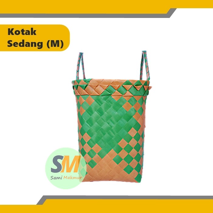 Tas Anyaman Plastik KOTAK SEDANG (M) / Tas Souvenir Hampers Bingkisan Parcel Selamatan Kenduri