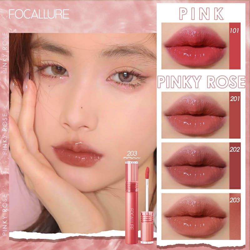 FOCALLURE Super Glossy Tint - Jelly-Clear Dewy Lip Tint - Lip Gloss FA 208 | FA208