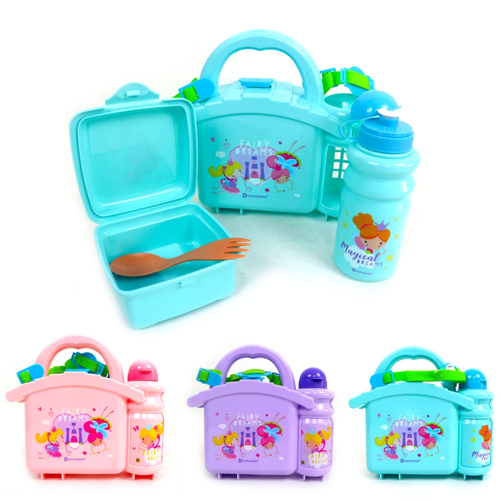 Tempat minum dan kotak makan school box set Karakter edisi anak