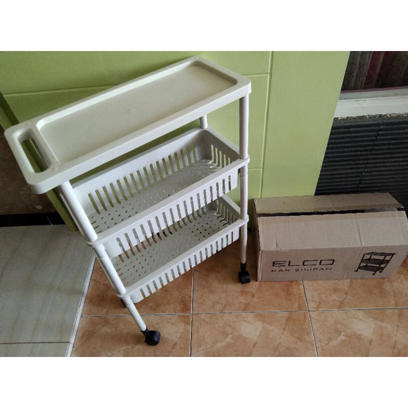 Rak Sisipan Plastik 3 Susun Ada Roda Elco