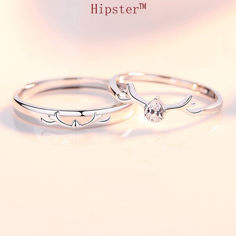 European and American Personalized Niche Temperament Couple Adjustable Silver Ring