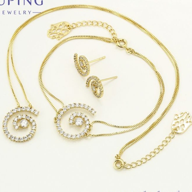 kalung xuping set lapis emas 14k