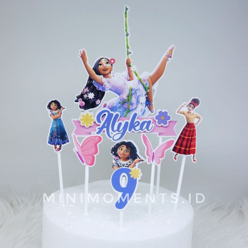 Cake Topper 3D Custom Nama Karakter Disney Isabella Isabela Encanto Enchanto - Alat Dekorasi Kue Ula