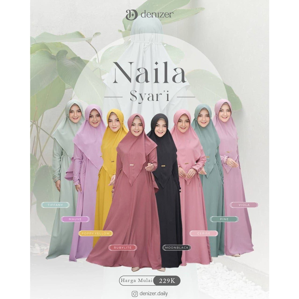 Gamis Dewasa Set Naila Syar'i By Denizer Daily