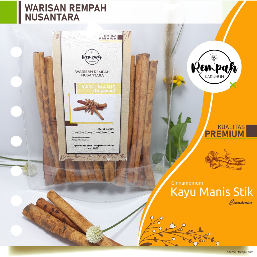 

50gr Kayu Manis Stik / Cinnamon / Rempah / JSR PREMIUM