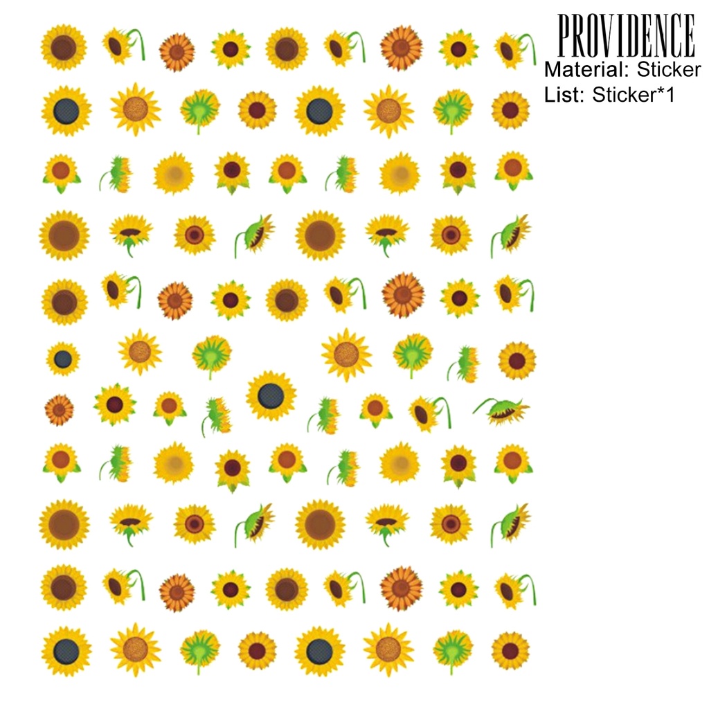 Providence Nail Sticker Sunflower Shape 3D Effect Ultra Thin Blossom Floral Nail Art Water Decals for Female