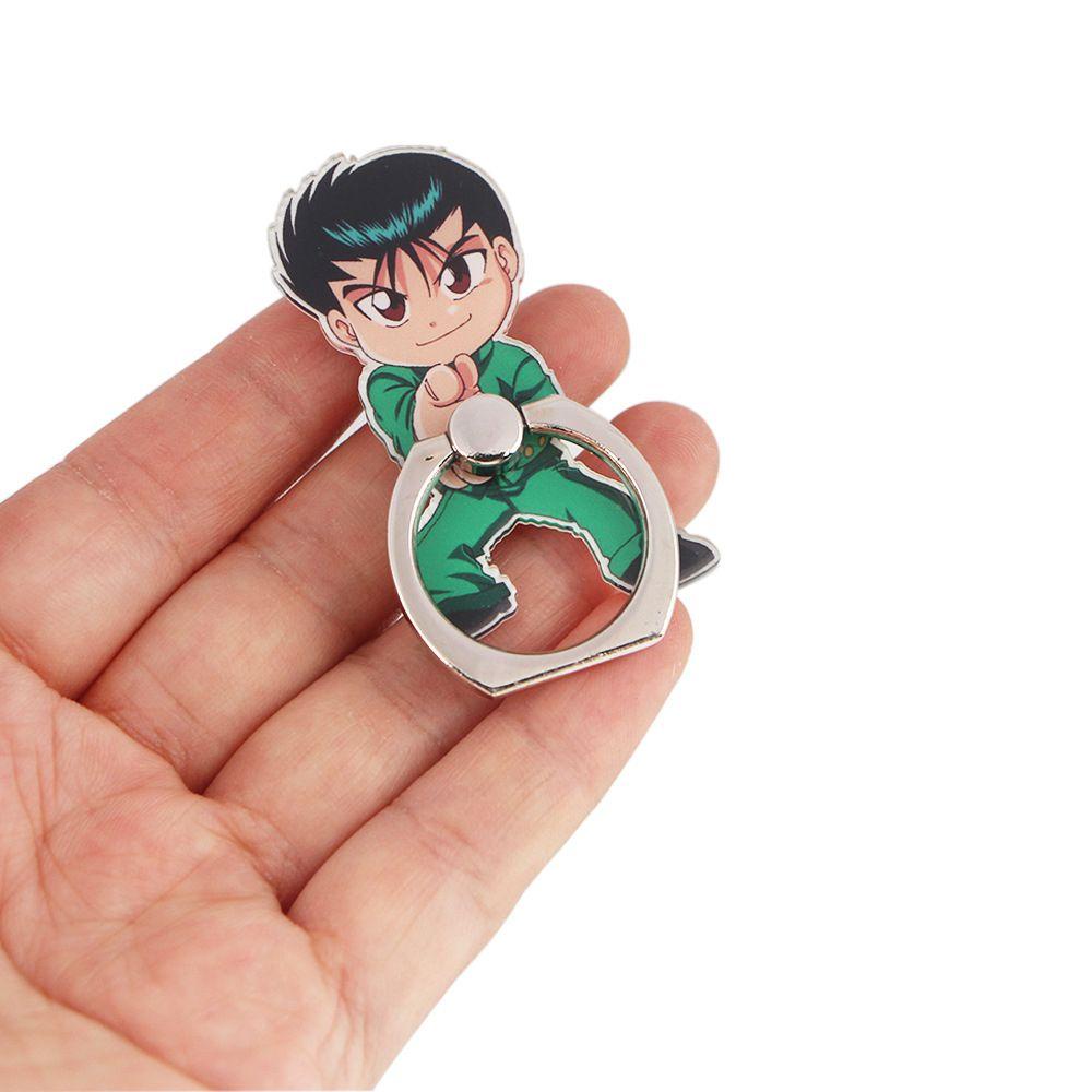Agustinina Rotating Ring Bracket Voli Cowok Fashion Hadiah Mobil Mount Luffy Dragon Ball Lipat Logam Jari Cincin Anime Anak Laki-Laki Desktop Anti-Jatuh Bracket