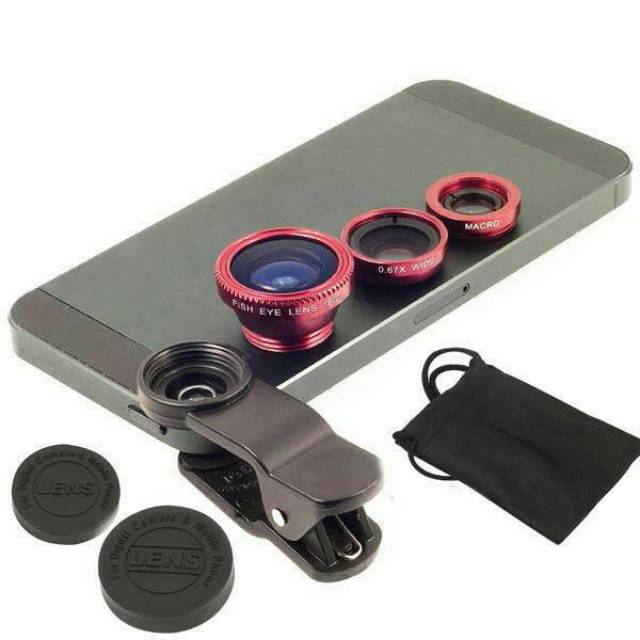 Lensa Smartphone jepit 3IN1 (micro, wide, fish eye) GOOD PRODUCT