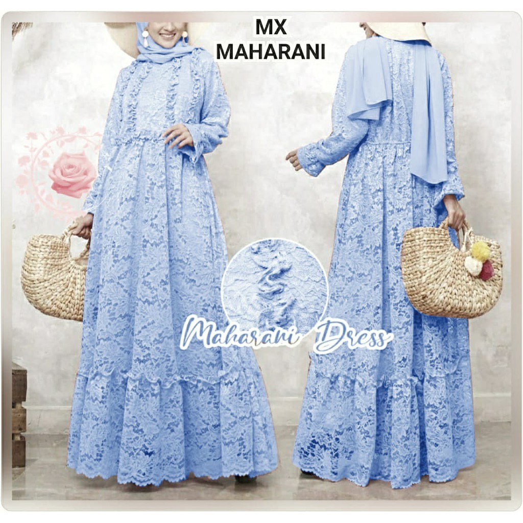 MAXI MAHARANI/ MAXI WANITA SIZE L & XL/ GAMIS BRUKAT WANITA JUMBO/ GAMIS TERBARU/ GAMIS LEBARAN 2022