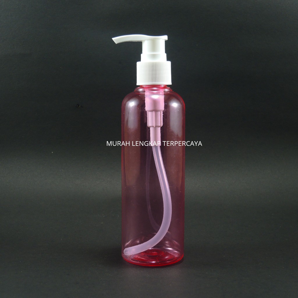 BOTOL PUMP 250 ML PINK TUTUP PUTIH