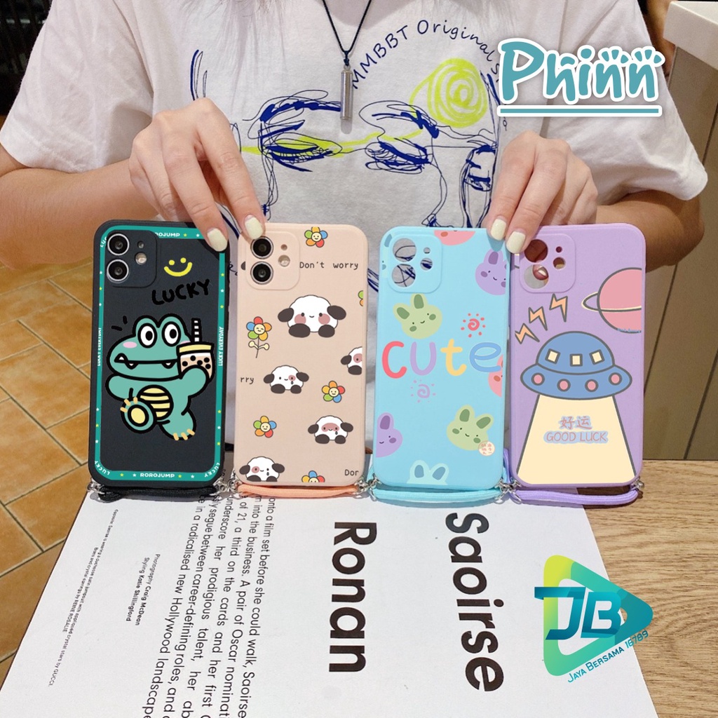 SOFTCASE SILIKON SLINGCASE TALI LANYARD STRAP PHONE MACARON PELINDUNG KAMERA PHINN OPPO VIVO SAMSUNG XIAOMI REALME IPHONE ALL TYPE JB5316