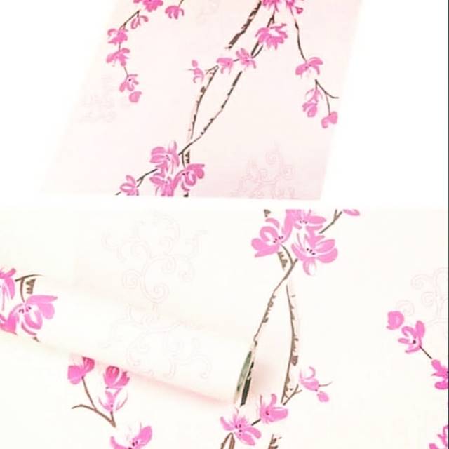 Wallpaper Motif Bunga Sakura Pink Shopee Indonesia