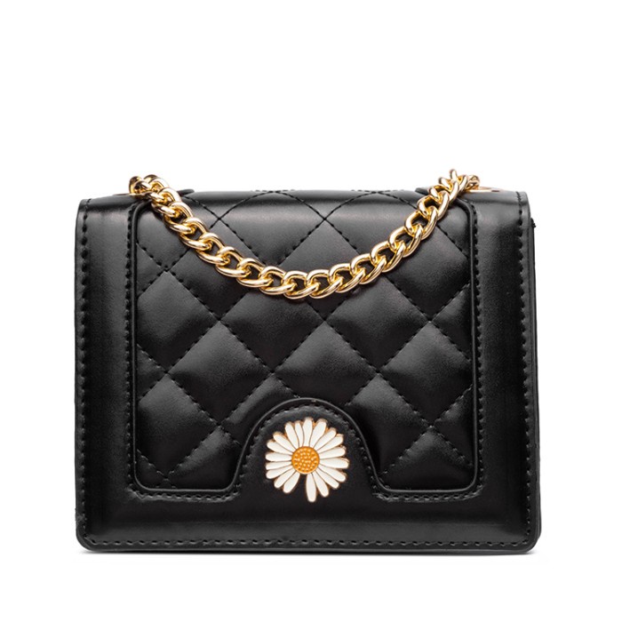 Tas Slempang Wanita HONYAN DAISY SLING BAG Shoulder Murah Import Korea - Hitam, Dustbag