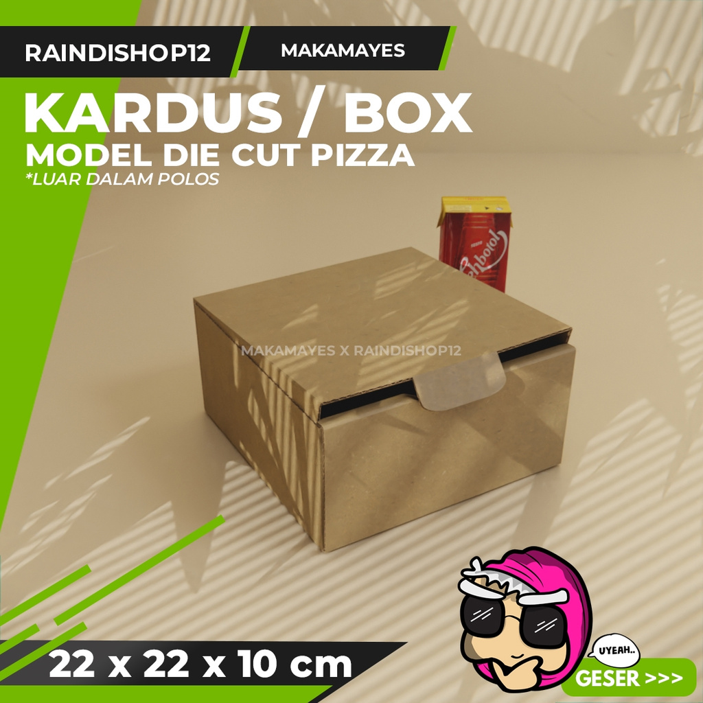 

BOX 22 X 22 X 10 CM KARDUS DIE CUT PIZZA KEMASAN PACKAGING KADO