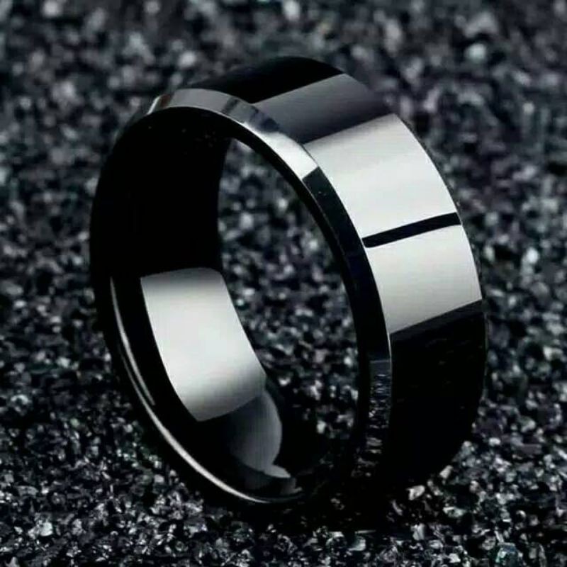 cincin titanium pria full blak