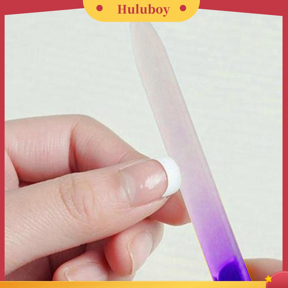 Huluboy Huluboy♡ 4pcs Kikir Kuku Bahan Kaca Akrilik Tahan Lama Untuk Manicure