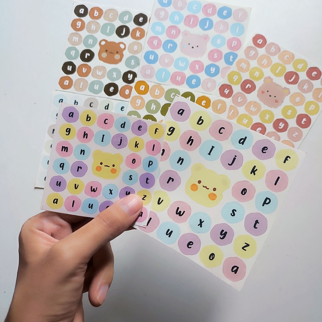 

Stiker Huruf Aesthetic alphabet sticker lucu stiker keyboard arab deco