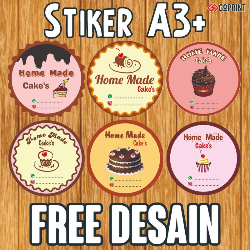 

Stiker / Stiker Kue / Stiker Kemasan / Bakery / Kue / A3+ / Chromo Bontax Cetak Online