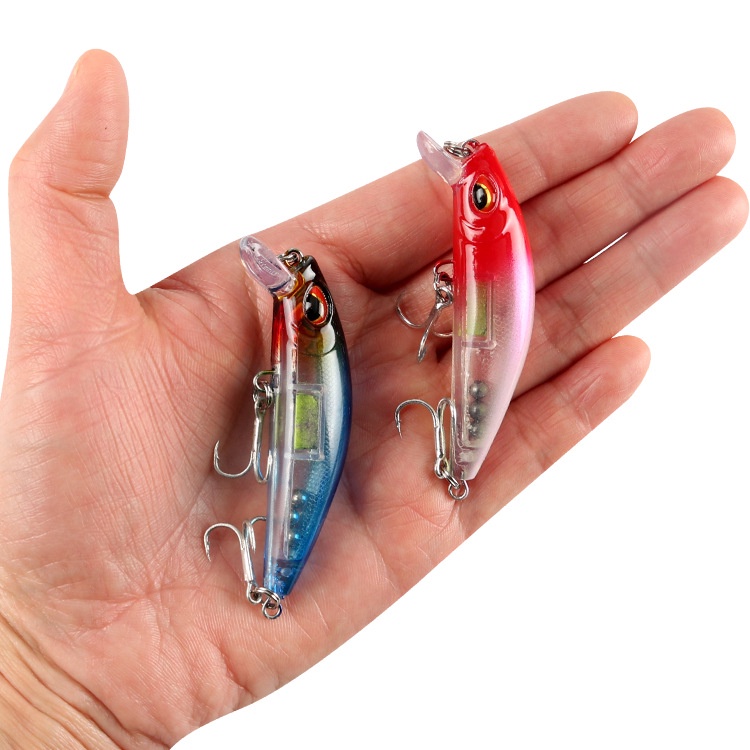 1pc Umpan Pancing Ikan Minnow 7cm 11g Dengan Kail Kuat