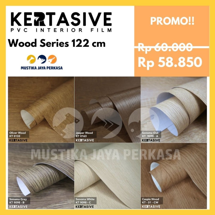 Kertasive Wood Series 2 Decosheet Sticker PVC Interior Film Murah