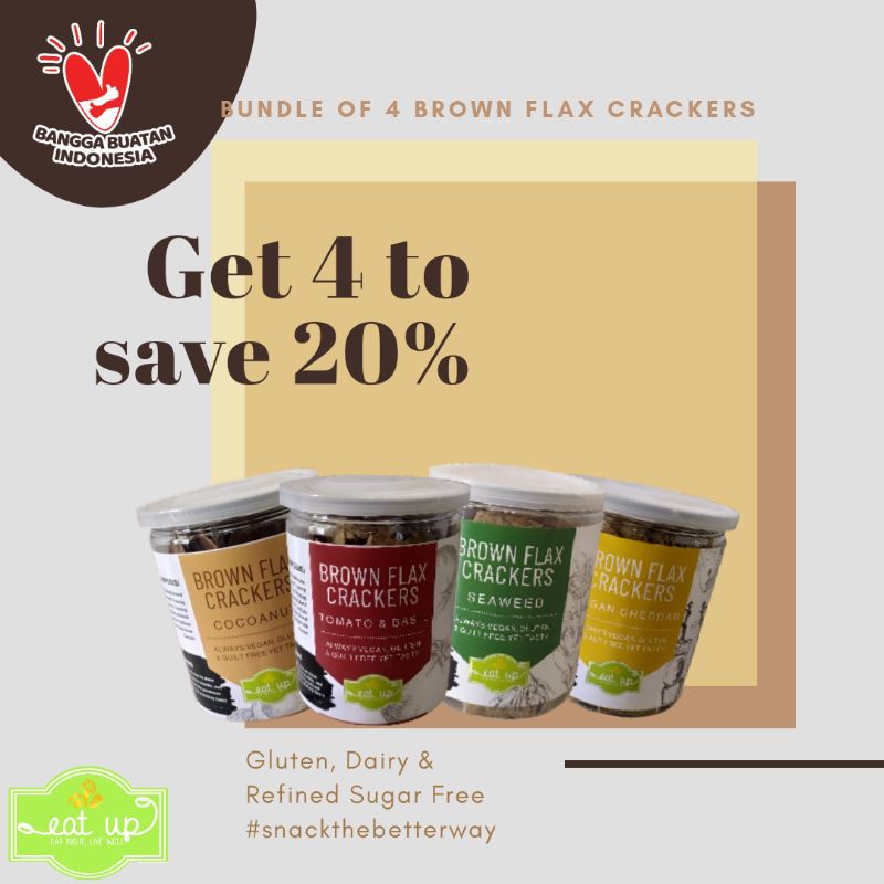 

Brown Flax Crackers Bundle of 4