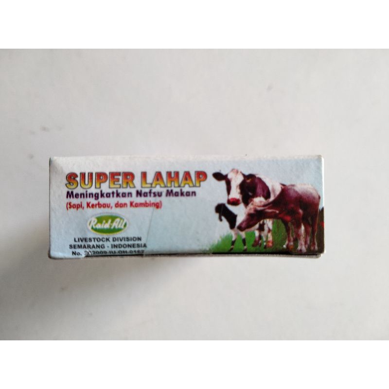 SUPER LAHAP Isi 8 Bolus - MENINGKATKAN NAFSU MAKAN SAPI KERBAU KAMBING