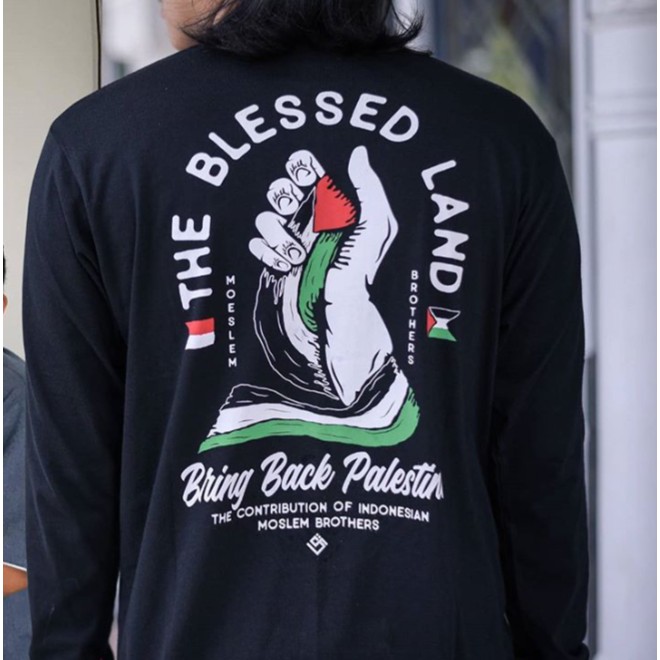 Kaos Muslim Pria Unik : Qaf Apparel Original Sejarah Islam Size M,L,XL,XXL The Bless Land Palestine