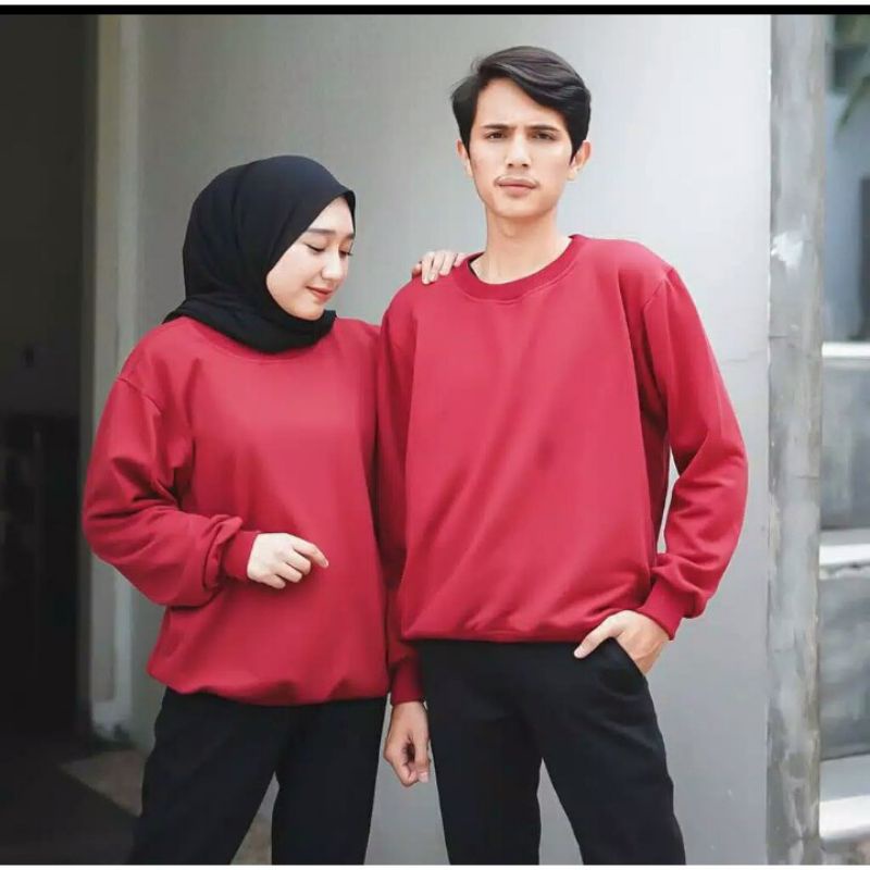 Jaket polos Crewneck polos | sweater polos | sweater basic UNISEX(pria&amp;Wanita)