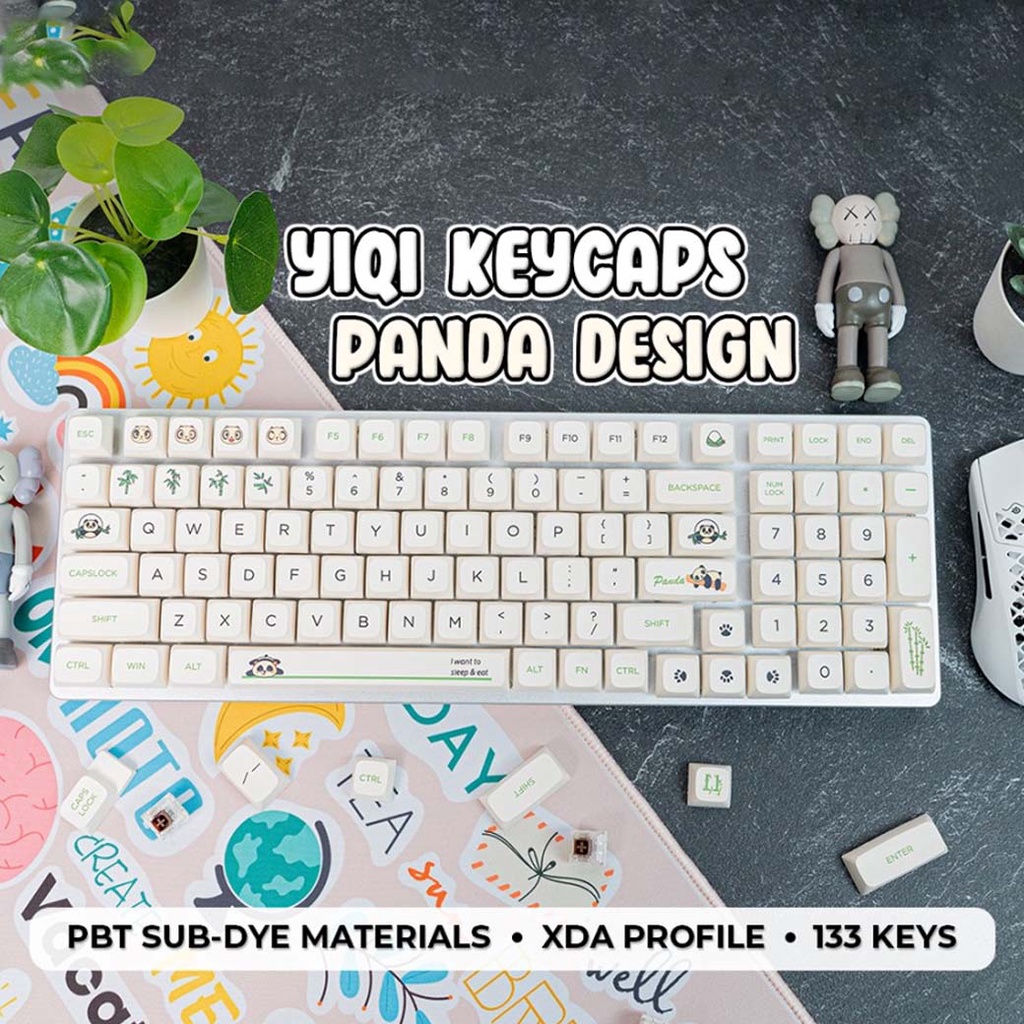 Yiqi Panda PBT Keycaps 133 set XDA Profile