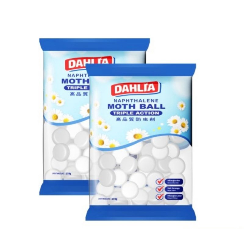 DAHLIA Kamper Bola Bola Putih Kapur Barus 150GR Moth Ball Triple Action DAHLIA