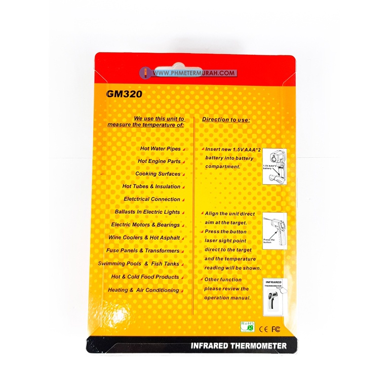 New GM320 Termometer Digital Inframerah s.d 400C BENETECH Thermometer