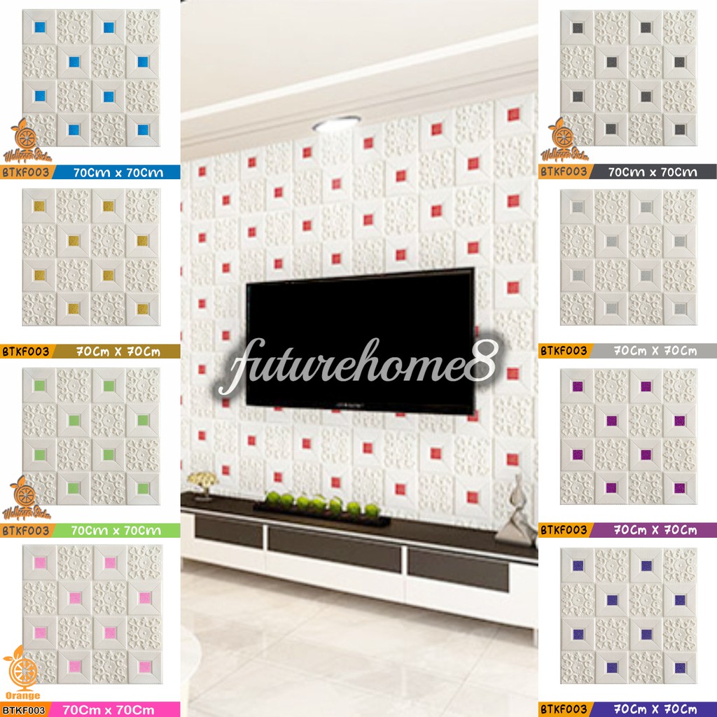 Wallpaper dinding 3d foam / Wallpaper dinding kamar tidur anak wallstiker 45cm x 8M3D Foam Motif Batik 70Cmx70Cm