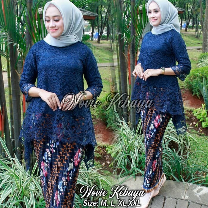 kebaya modern Kebaya Rinjani Brukat Promo Atasan Modern Navy