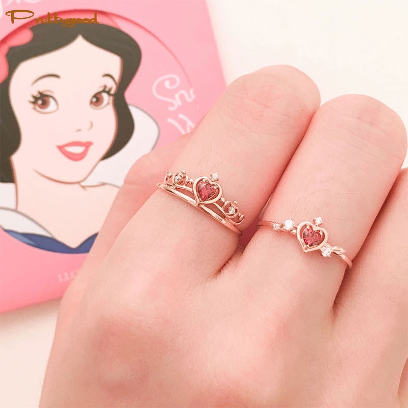 Cincin Fashion Korea Titanium Cincin Mahkota Pernikahan Emas Dan Perak Wanita -PD