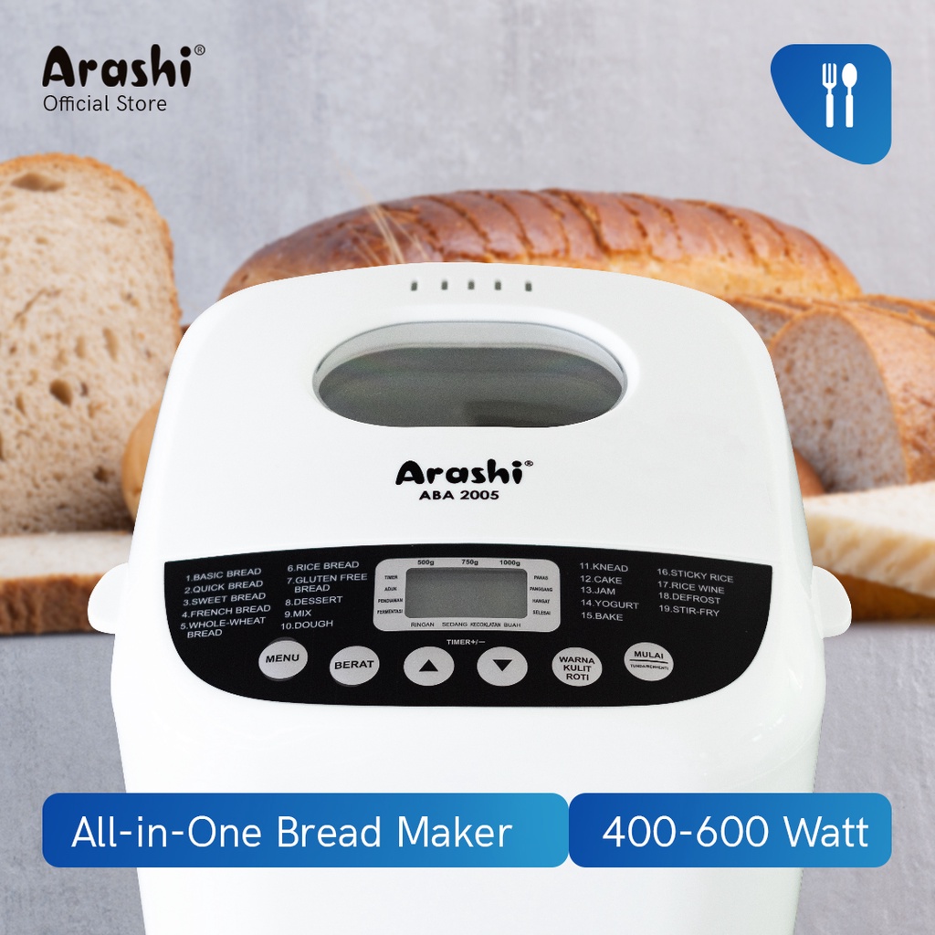 Arashi ABA 2005 Bread Maker / Mesin Pembuat Roti Digital Otomatis