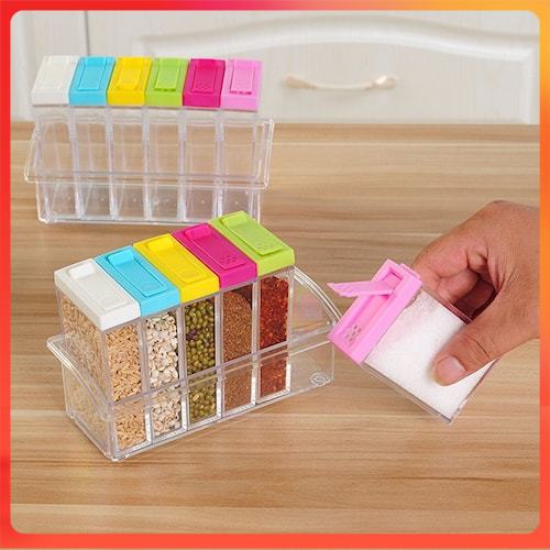 RABUM Rak Kotak Tempat Penyimpanan Bumbu Rempah Rempah Dapur 6 In 1 set aesthetic unik Mr DIY Perlen