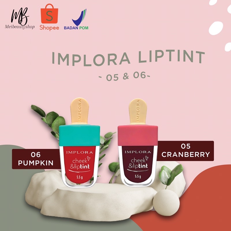 Implora Cheek &amp; Lip Tint Es Krim Bibir Liptint | Jelly Tint Baru BPOM Ice Cream