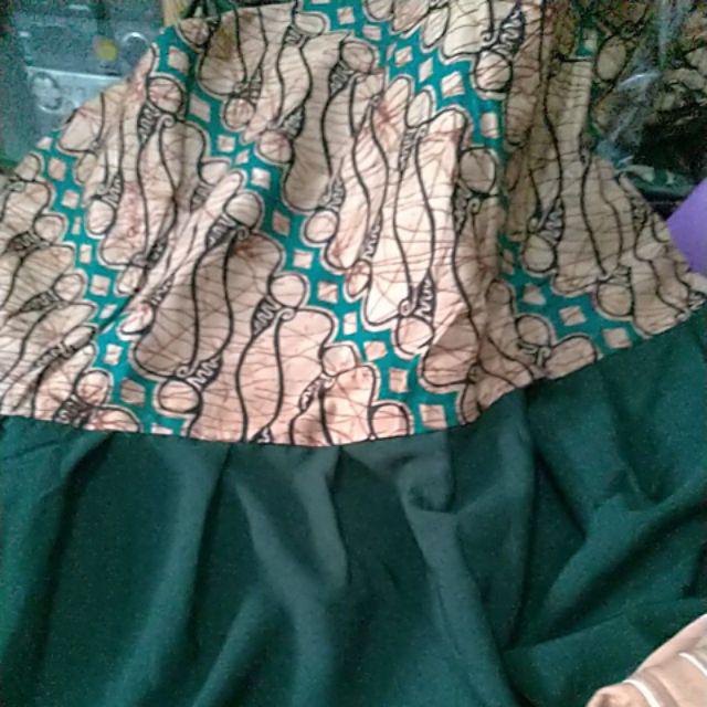Gamis Batik Manggar, Padi,sekar,cantik,kubis,kipas,daun,kupu,nadine,gendis Warna Hijau