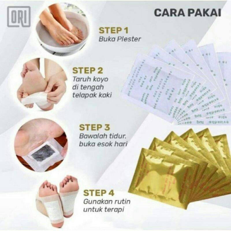 Kinoki Gold Detox Koyo Kaki Original 1 Box Isi 10 Pcs