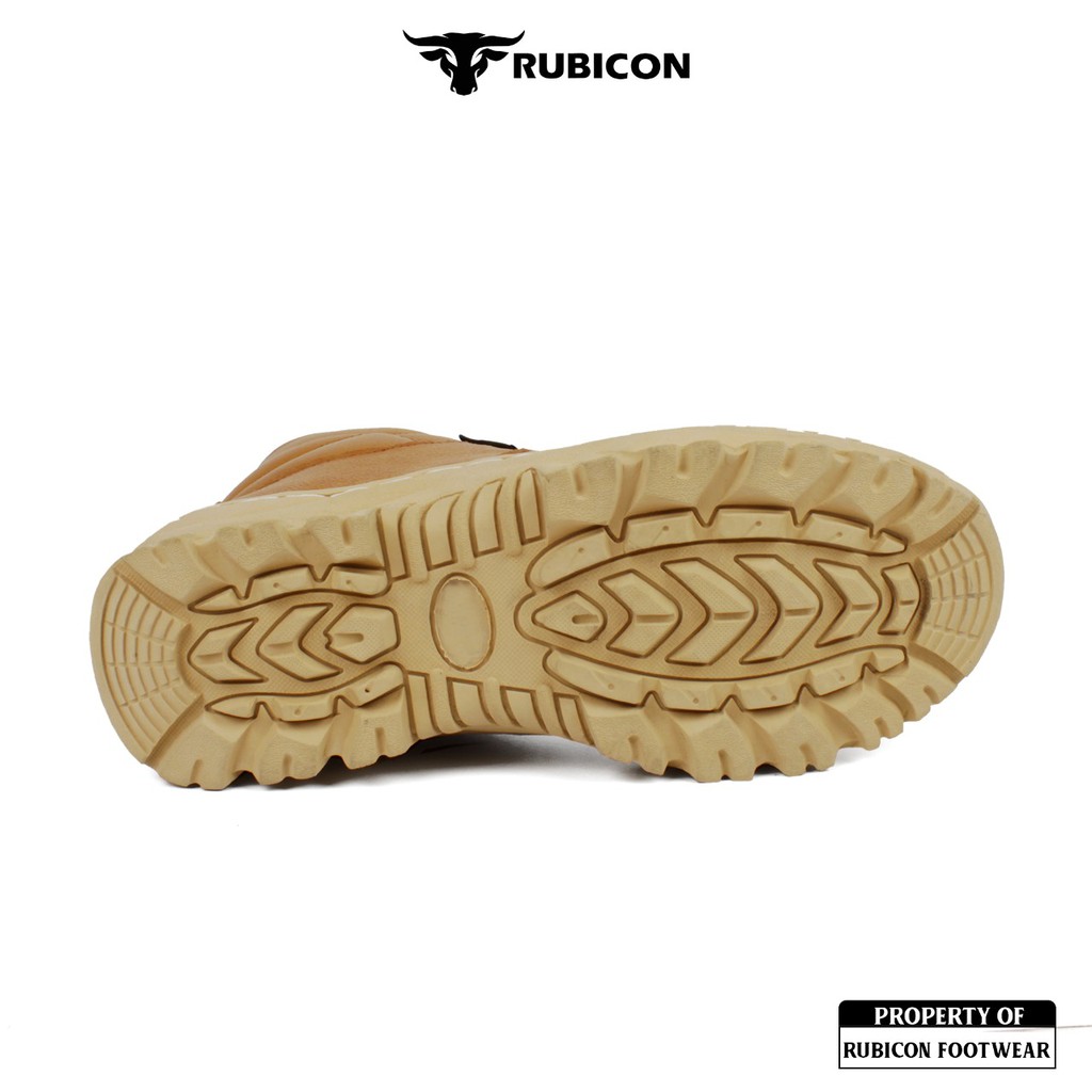 SEPATU SAFETY KULIT ASLI BOOTS TINGGI TRACKING PRIA SAFETY SHOES UJUNG BESI RUBICON BRONTO KERJA