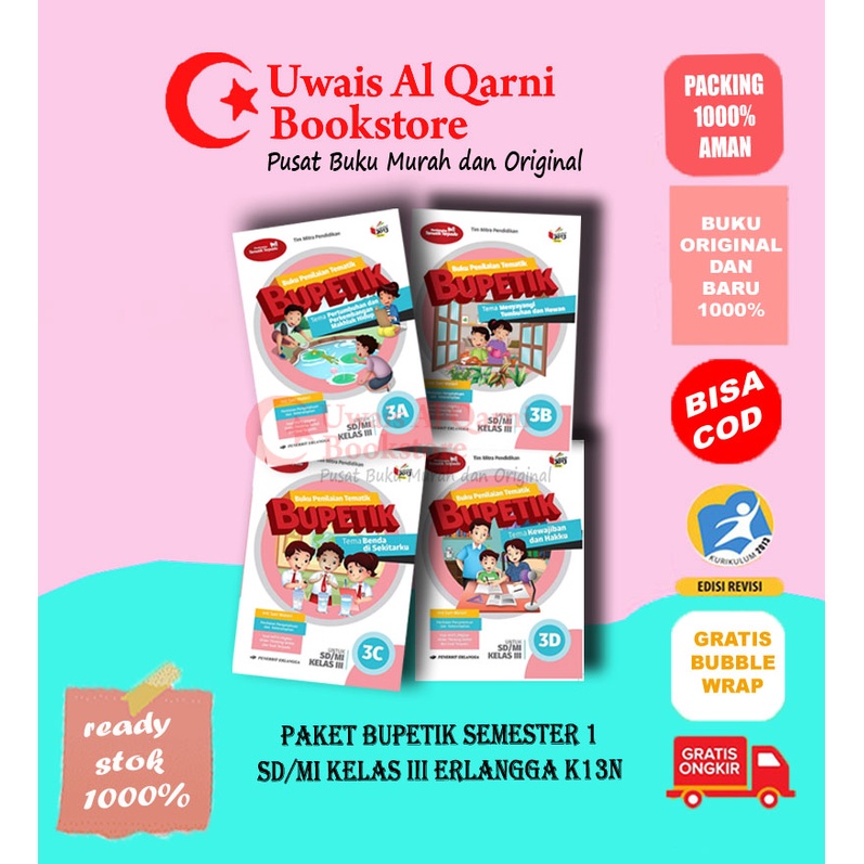 PAKET PERSEMESTER BUPETIK KELAS III SD/MI K13N BUPETIK 3A-3H ERLANGGA