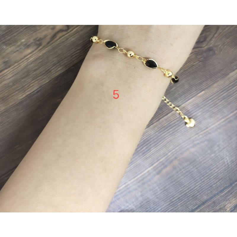 Fifi Fashion Gelang Kristal Oval Model Perhiasan lapis emas 28#