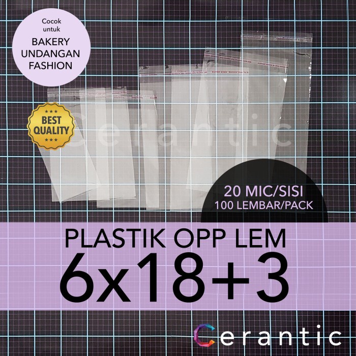 

OPP LEM 6 x 18 +3 cm Plastik Bening Seal Bungkus Roti Undangan 6x18