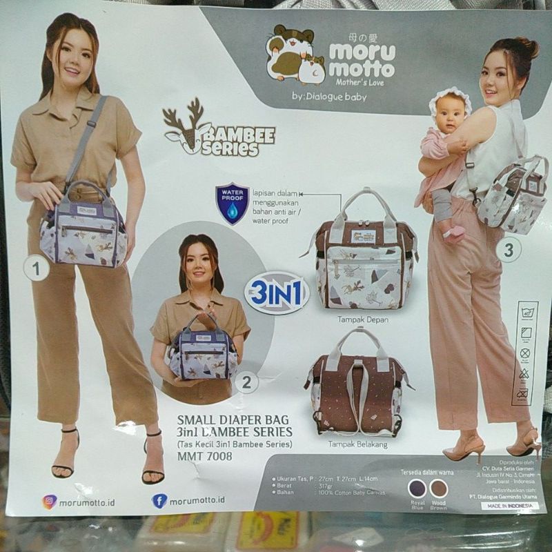 Moru Motto tas bayi kecil seri Bambee MMT7008 /Pigeon MMT7006