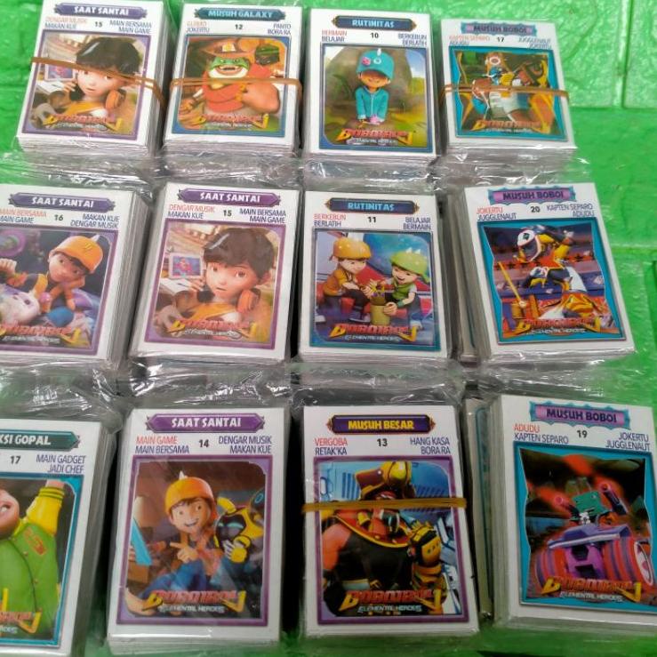 Sekarang Promo 12 Sachet Mainan Kartu Boboiboy Galaxy Wartet Jumbo 4,5x6,5Cm Kwartet Boboi