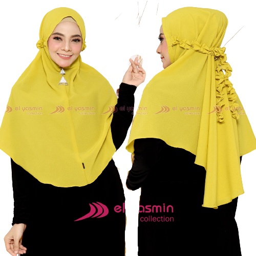 Jilbab Bergo Tali Kriwil/Hijab Instan Non Pet Mariam XL Tali kriwil Premium