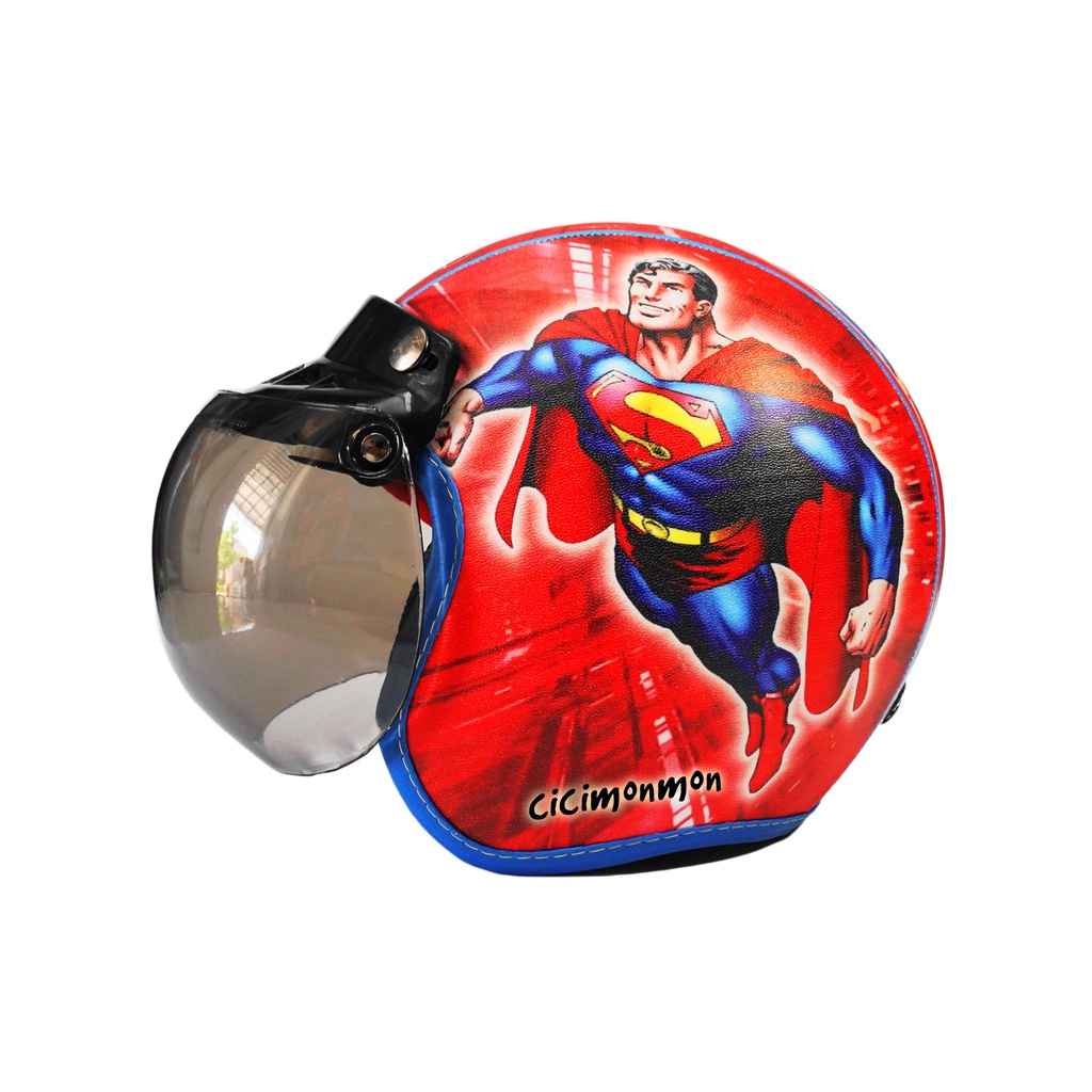 Helm Anak Lelaki Model Bogo Karakter Superman