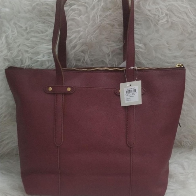 TAS FOSSIL TOTE BAG CABERNET