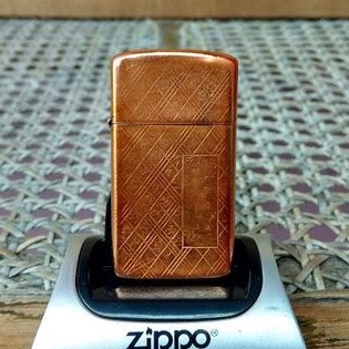 zippo original slim crossline copper 1963 vintage