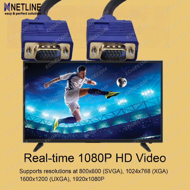 NETLINE Kabel VGA Male to Male 10 Meter HIGH QUALITY